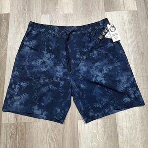 Burnside Dark Blue Tie-Dye Board Shorts
